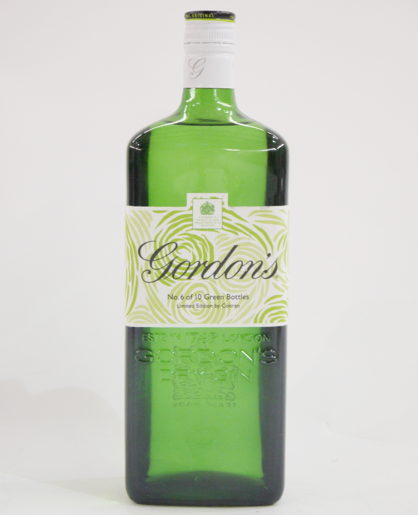 Gordons Limited Edition special dry London gin by Conran no. 6 of 10 from the Green Bottles