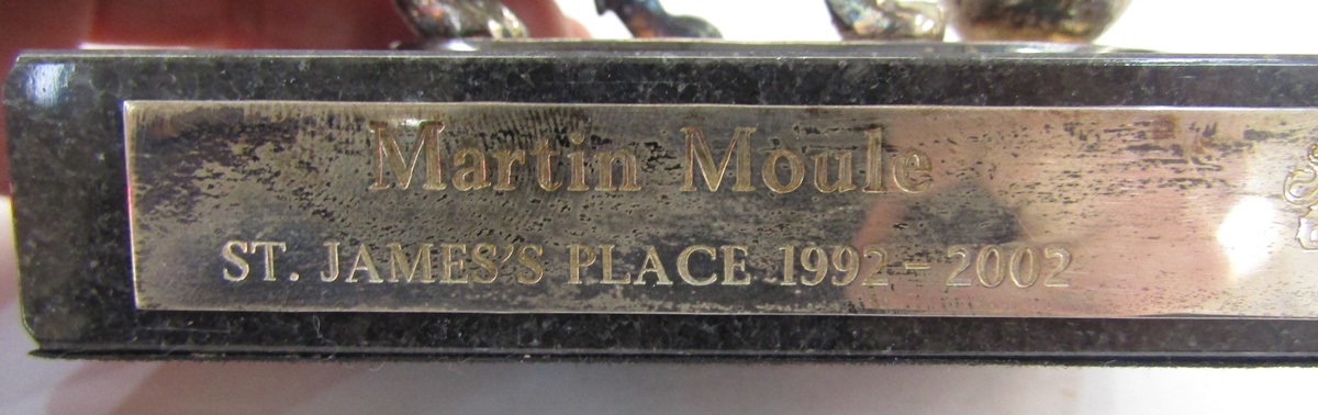 Asprey of London silver model of a griffin, London 2001 & 2002, Asprey & Co Ltd, stood on a black - Image 5 of 5