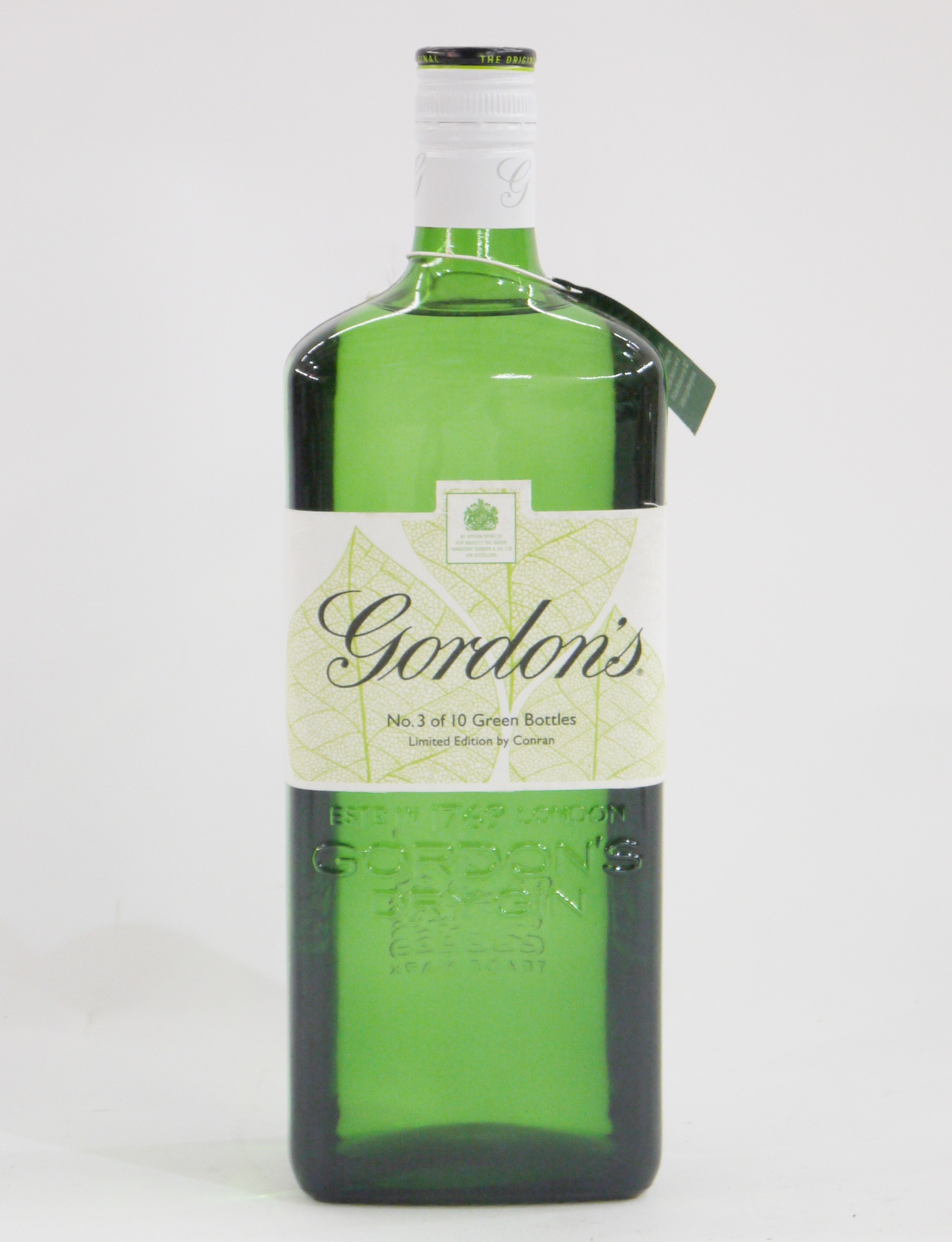 Gordons Limited Edition special dry London gin by Conran no. 3 of 10 from the Green Bottles