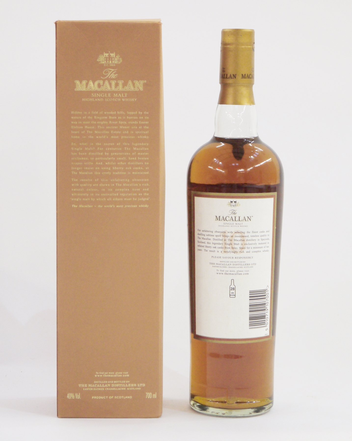 The Macallan 10 year old single malt highland scotch whisky, beautifully matured in selected - Image 2 of 2