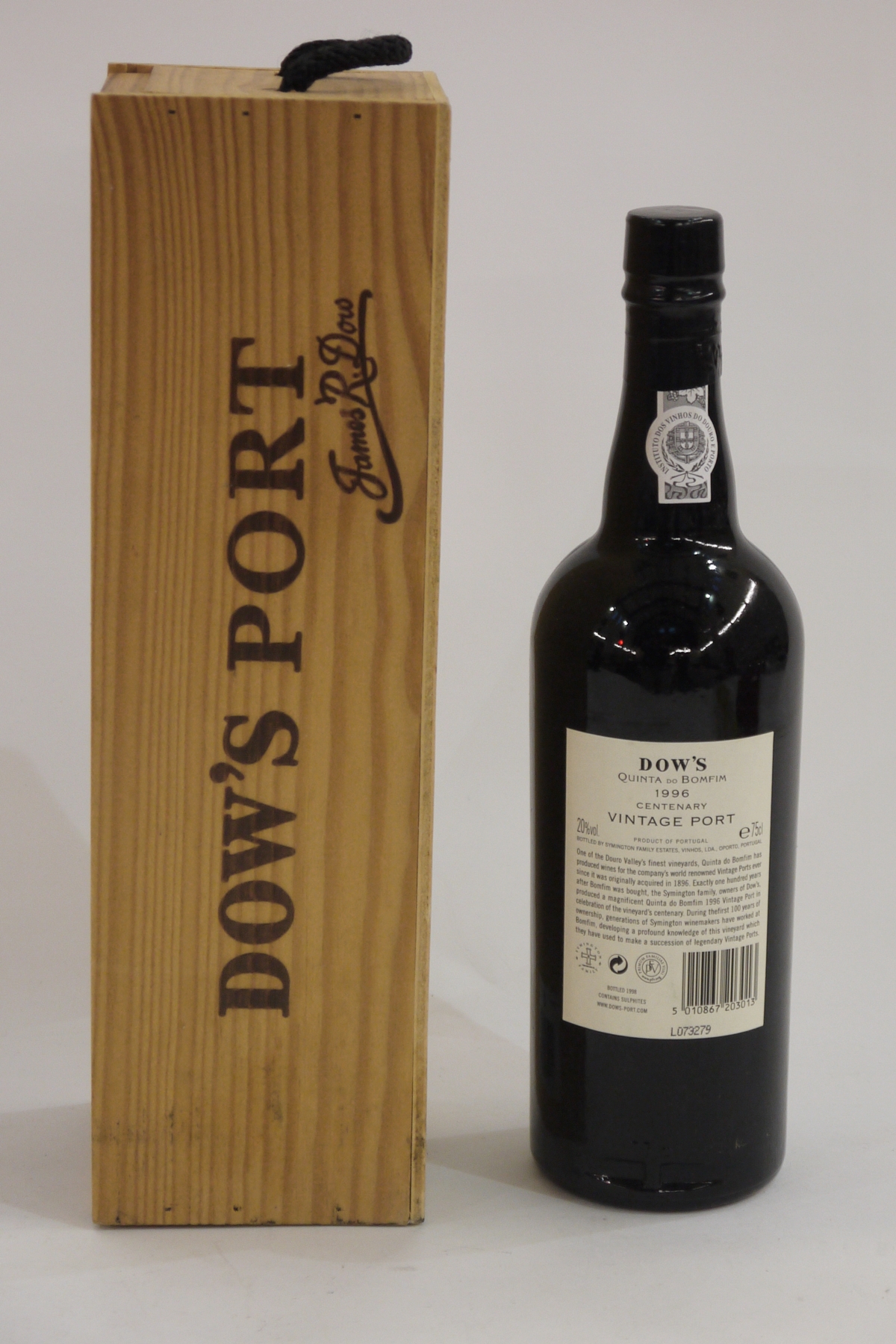 Dows Quinta do Bomfim centenary year vintage port 1896-1996, top of the bottle numbered 034745, - Image 2 of 2