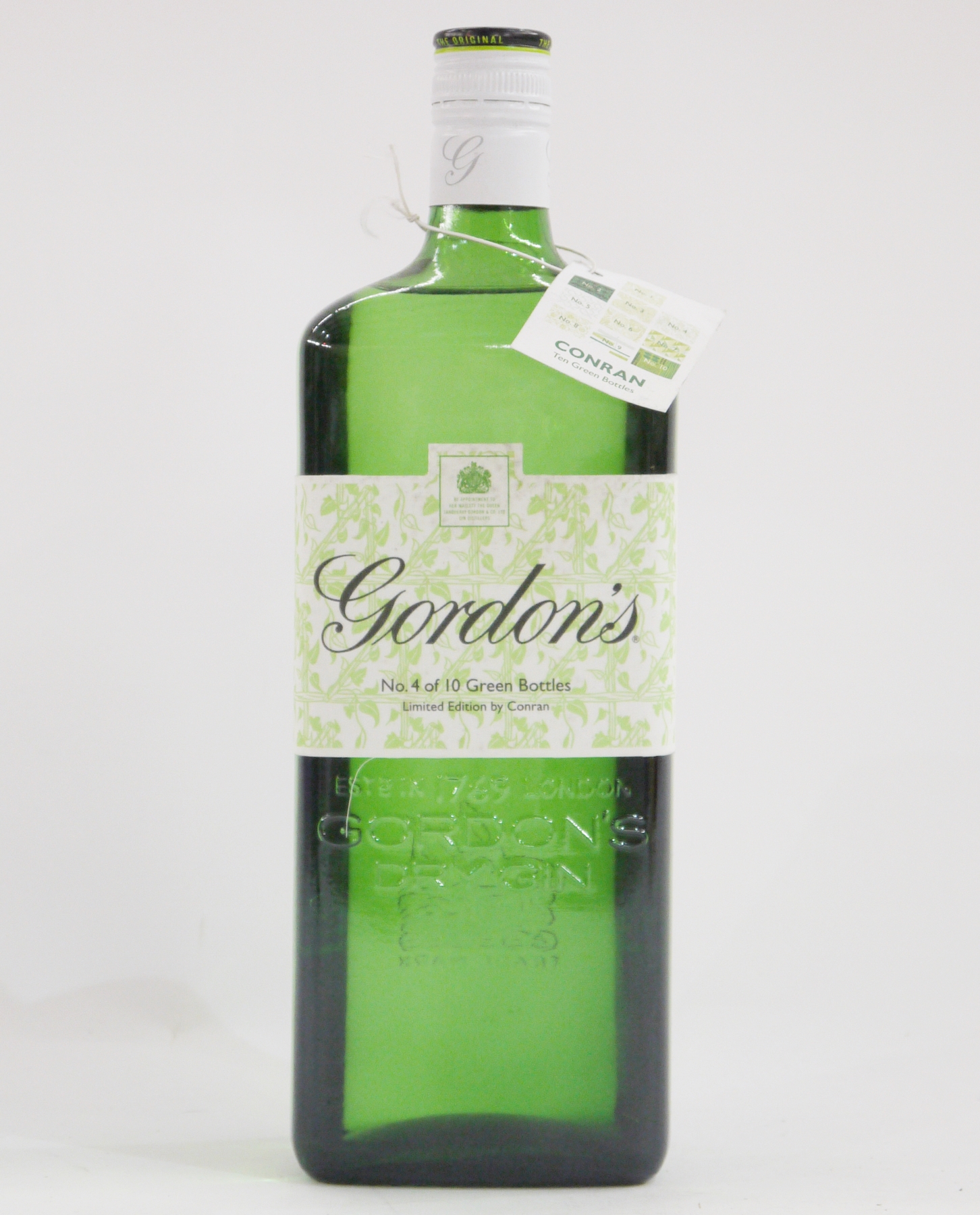 Gordons Limited Edition special dry London gin by Conran no. 4 of 10 from the Green Bottles