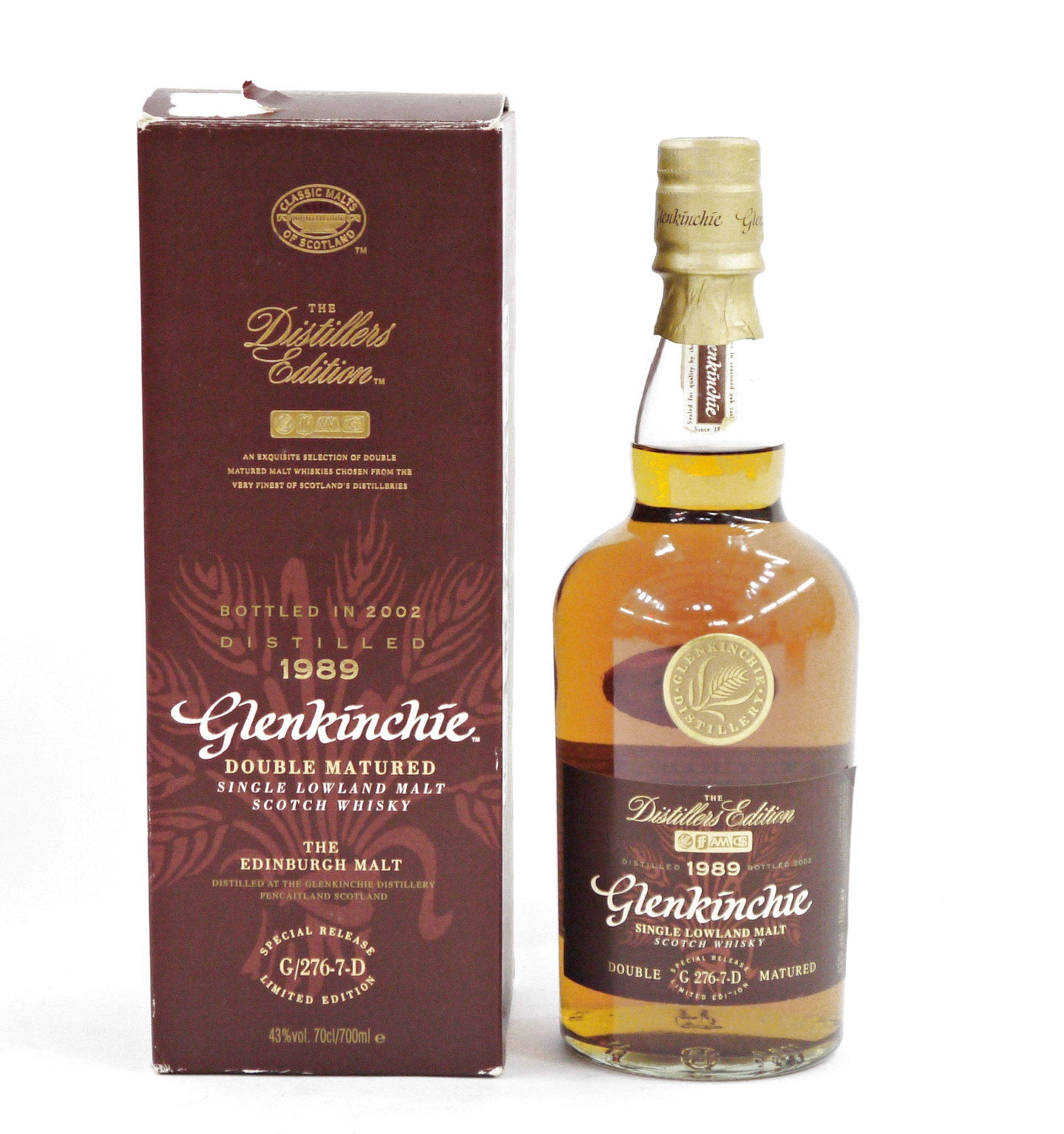 Glenkinchie 1989 single lowland malt scotch whisky distilled in 1989 finished in Amontillado