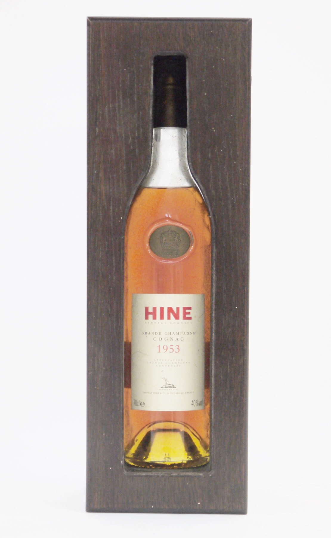 Bottle of Hine 1953 Grand Champagne Cognac, label carries a Royal Warrant by Appointment of Her - Image 3 of 3