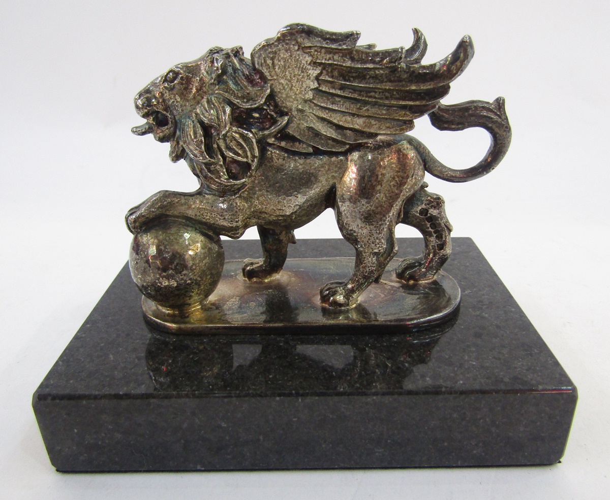 Asprey of London silver model of a griffin, London 2001 & 2002, Asprey & Co Ltd, stood on a black - Image 3 of 5