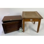 String Top Foot Stool And Small Cupboard