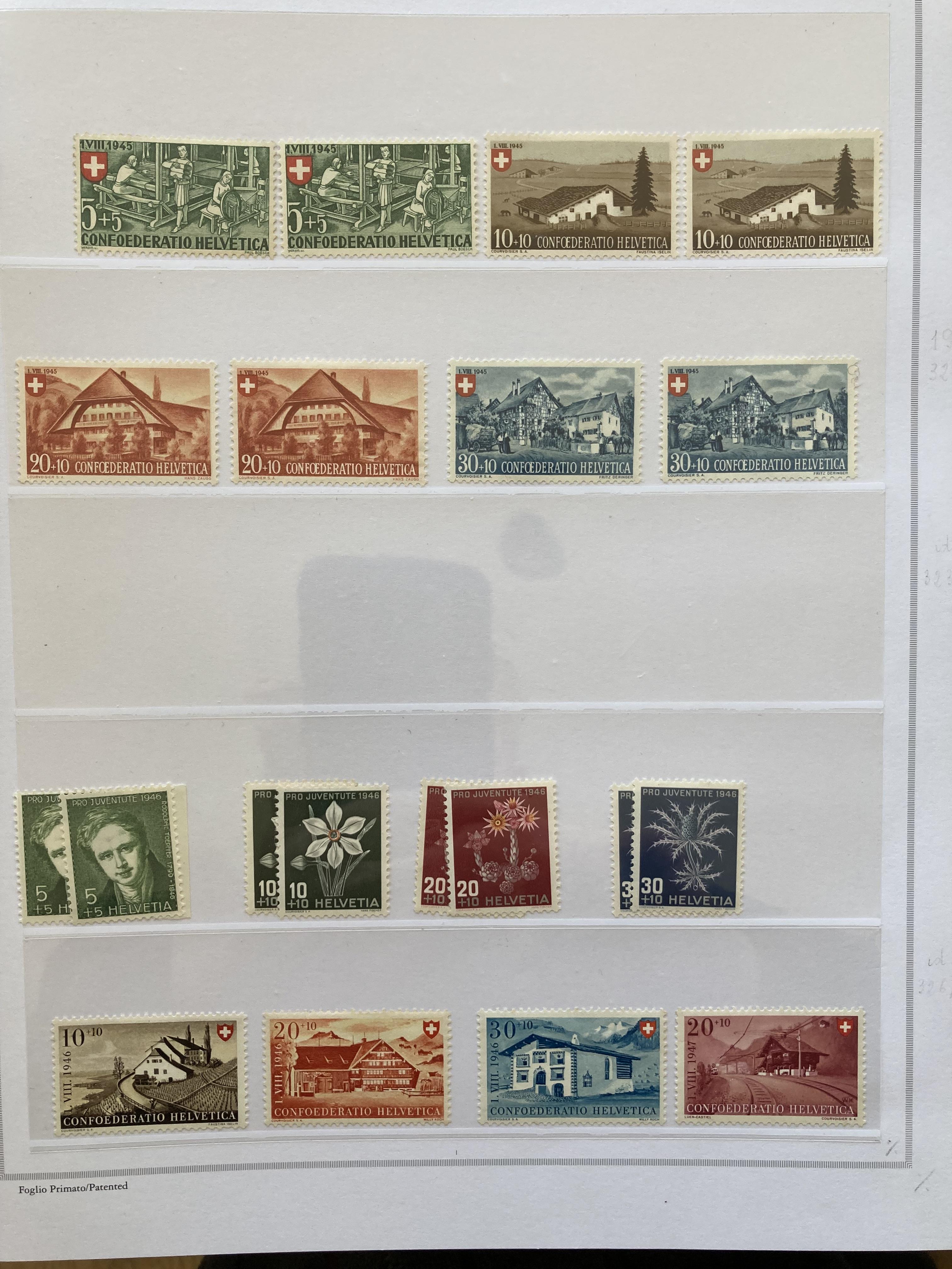 Swiss stamps: Old Francia album with 23 pages of mint definitive. - Image 18 of 23