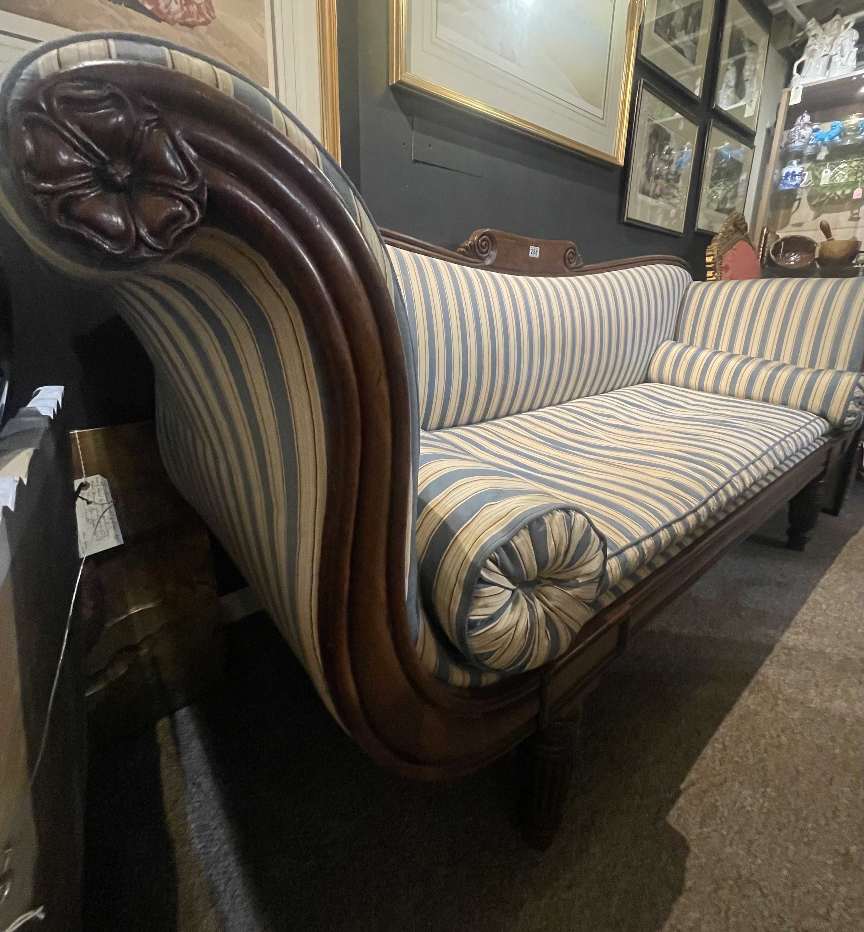 Regency Mahogany Sofa Circa 1810-1820. A Scroll End Sofa On Reeded Legs In The Manner Of Gillows - Image 3 of 3