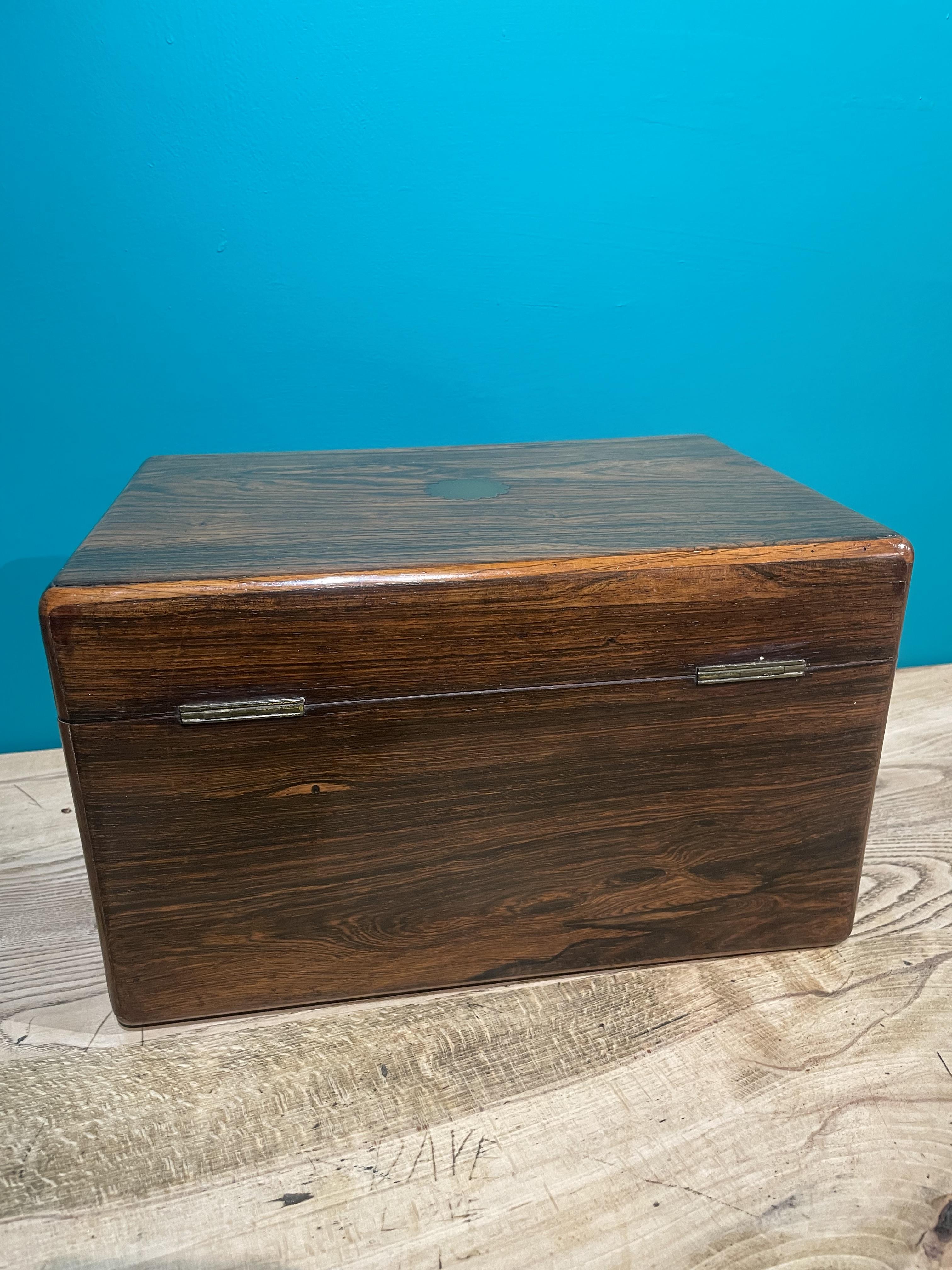 A Rosewood Vanity Box With Silver Lidded Fittings. Dated London 1834 - Image 5 of 9