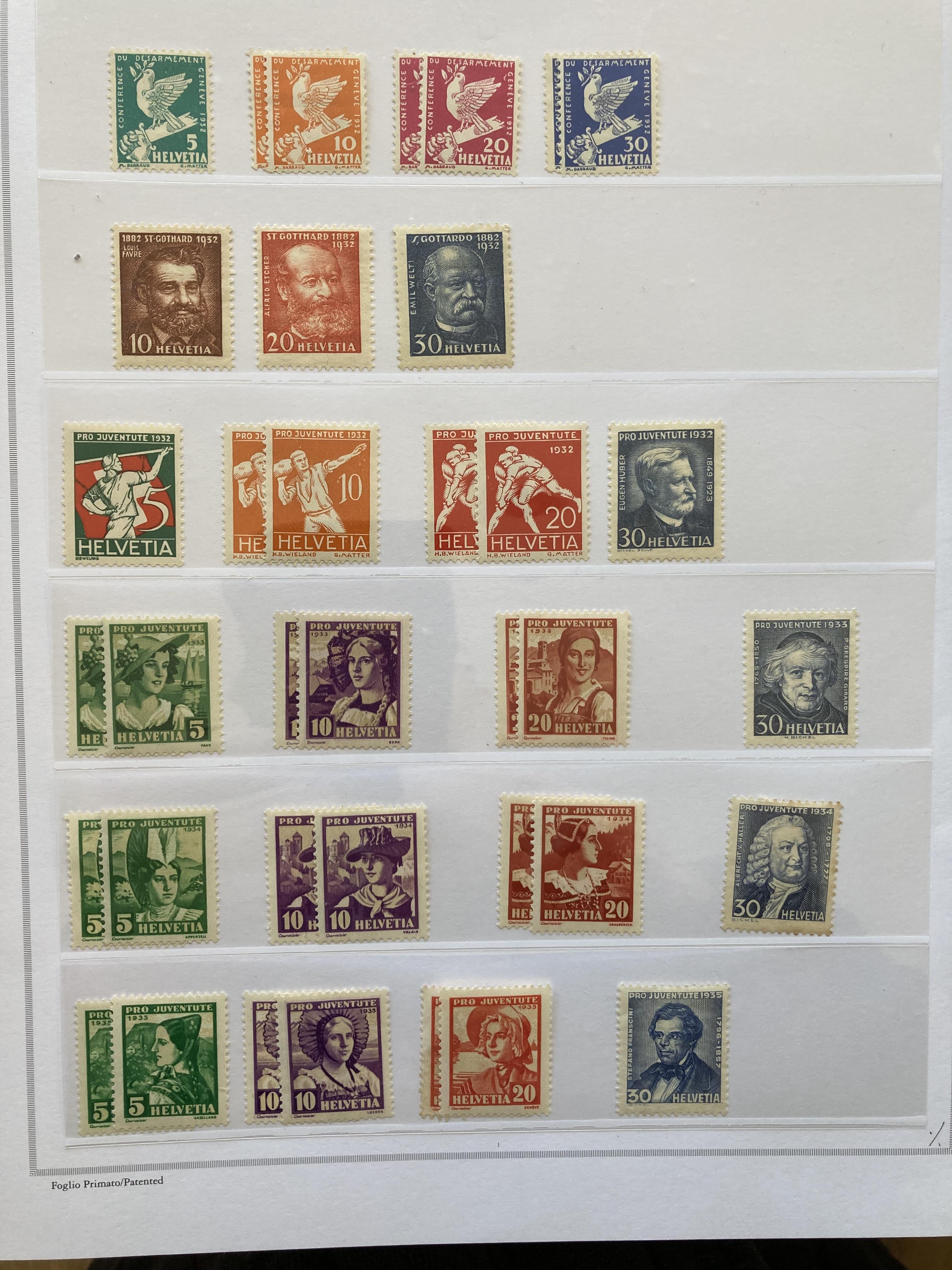Swiss stamps: Old Francia album with 23 pages of mint definitive. - Image 8 of 23