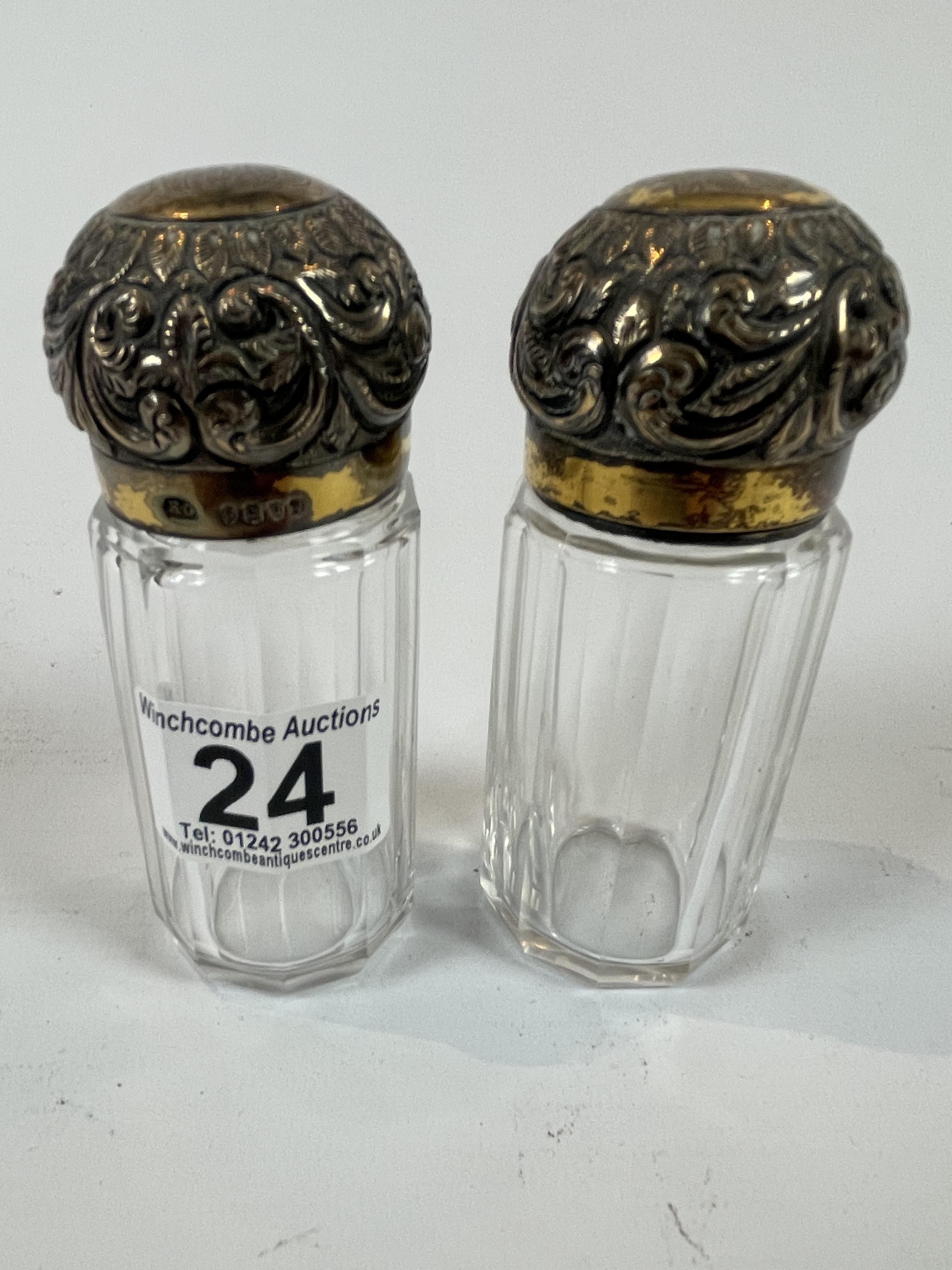 A Pair of Silver Gilt Pots. London 1889