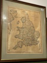 England And Wales Map. Dated 1805