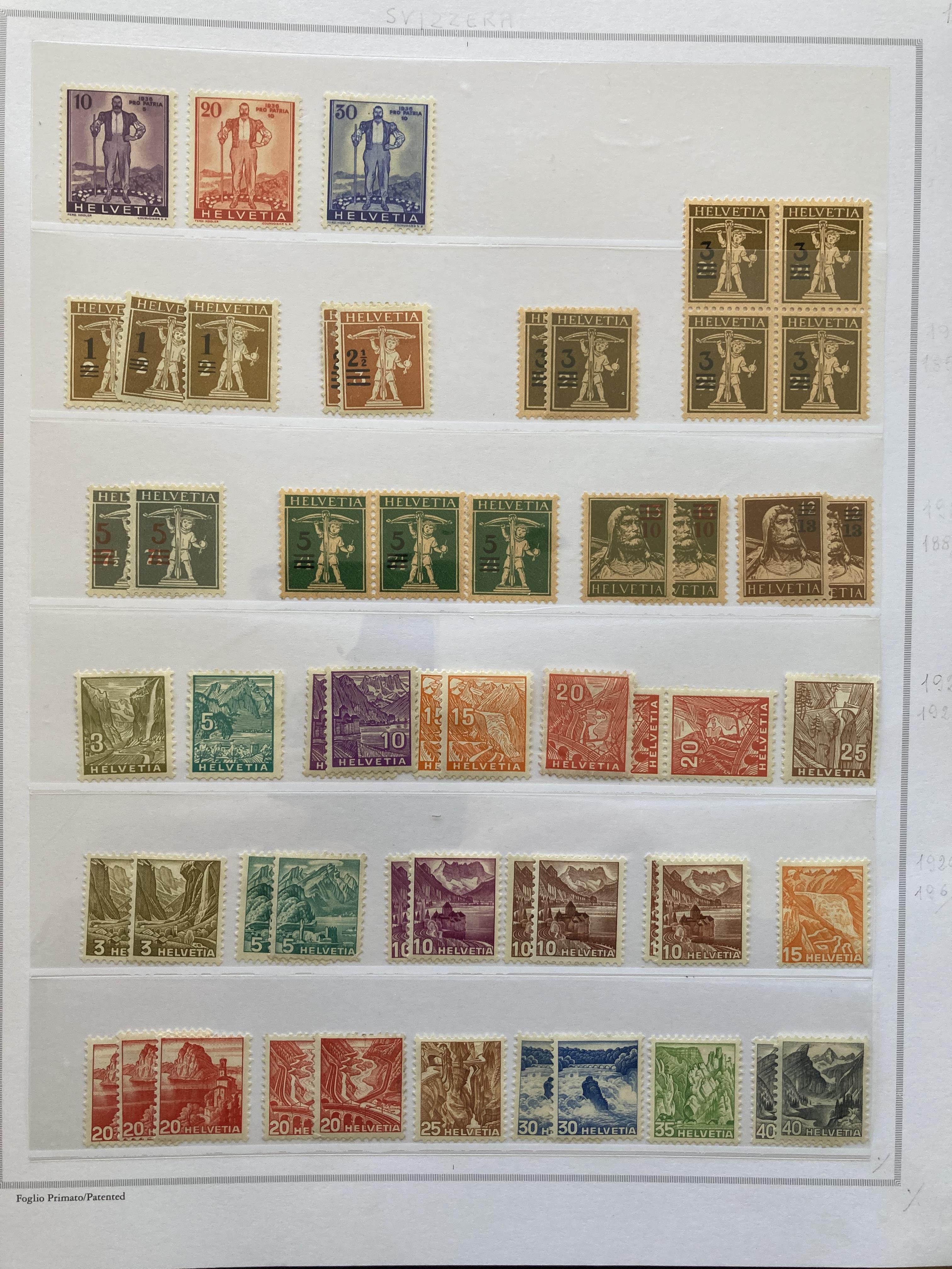 Swiss stamps: Old Francia album with 23 pages of mint definitive. - Image 9 of 23