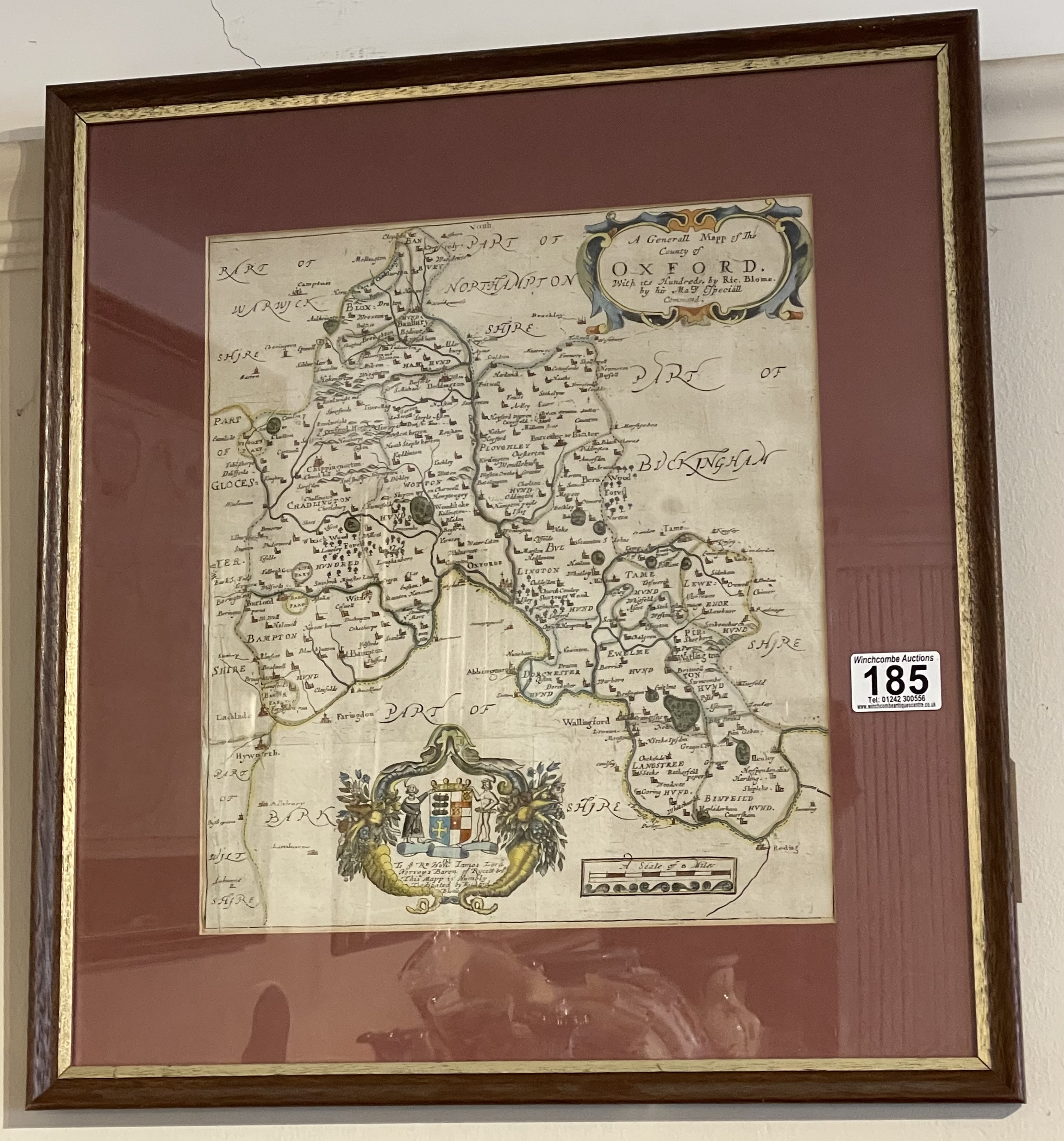 Early Map Of Oxfordshire By Richard Blome (1660 - 1705)