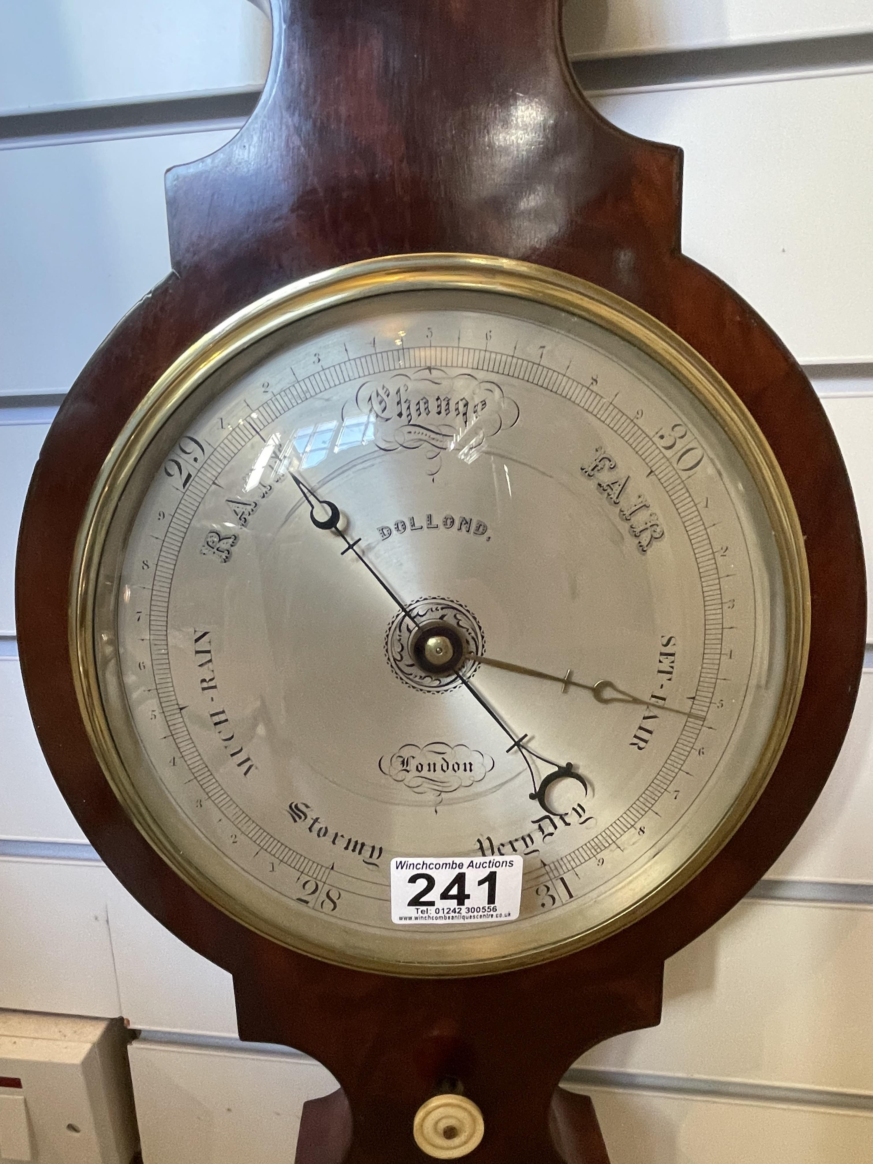 A Victorian wheel barometer by "Dolland", London - Image 2 of 2