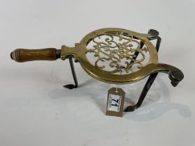 A Victorian Brass Trivet With VR initials inset
