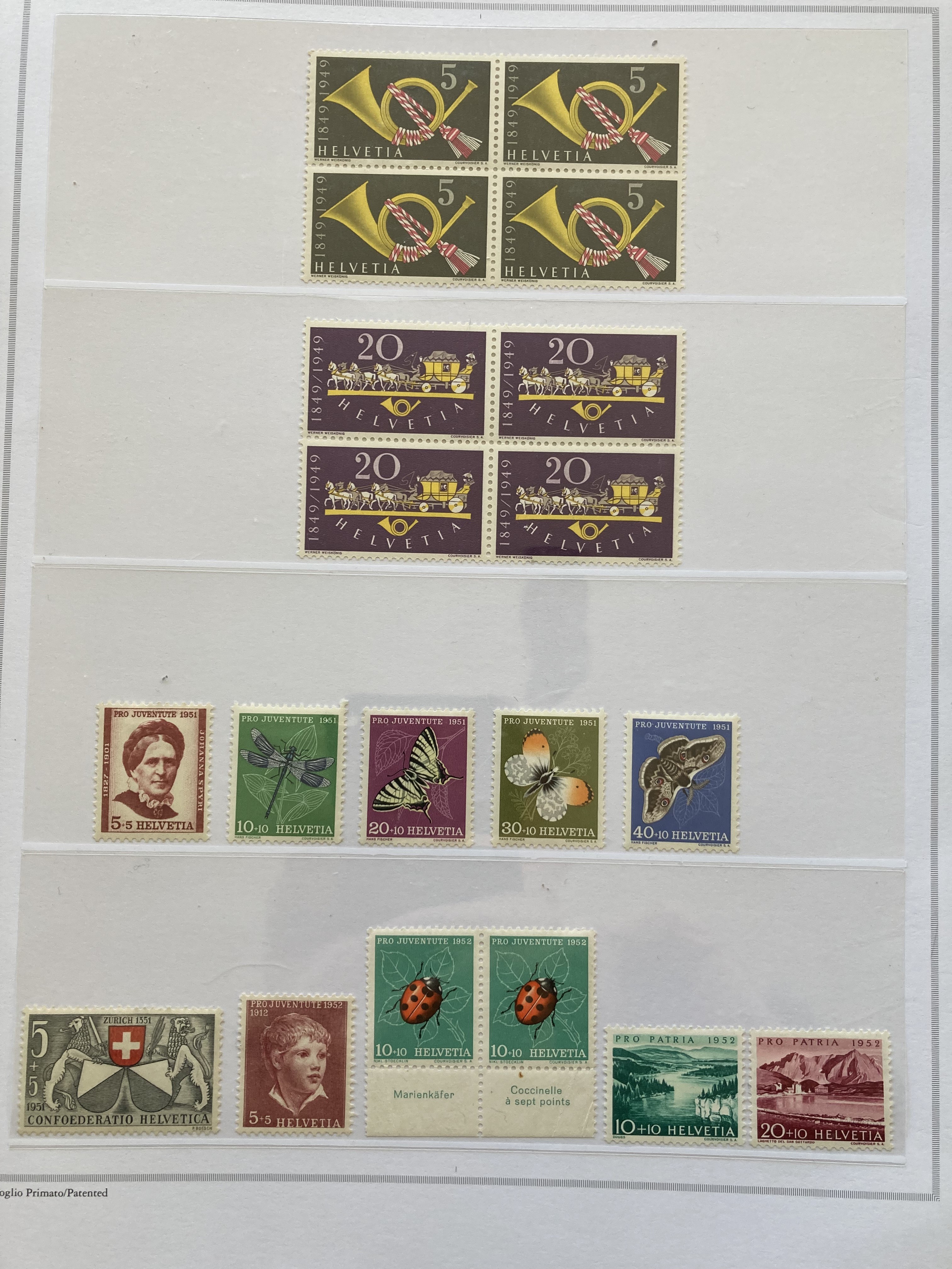 Swiss stamps: Old Francia album with 23 pages of mint definitive. - Image 21 of 23