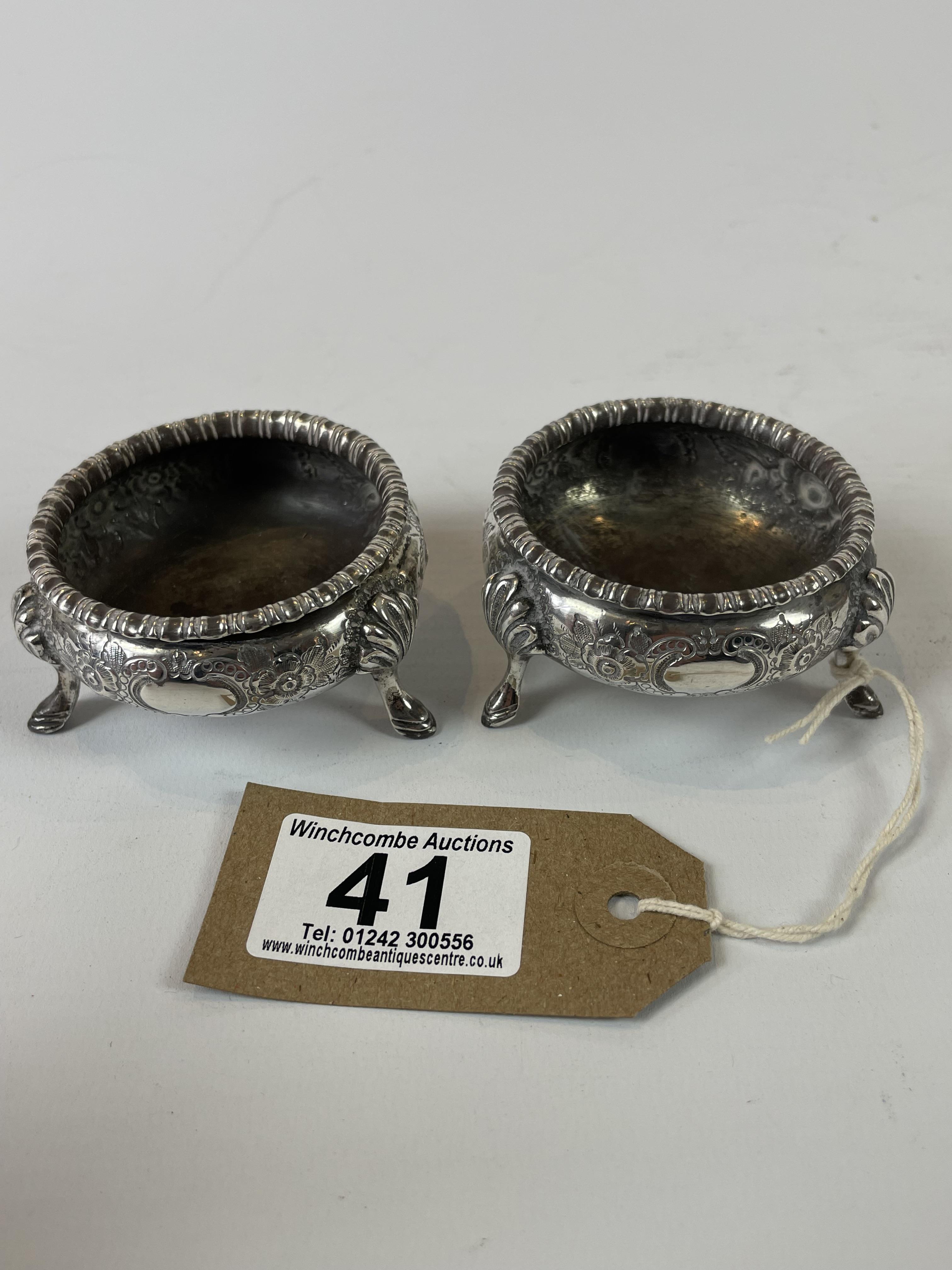 pair of Sheffield silver salts 1884