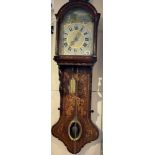 A 19th Century Dutch Marquetry Inlaid Wall Clock