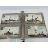 Folder Of Postcards Of First World War Battleships All Used