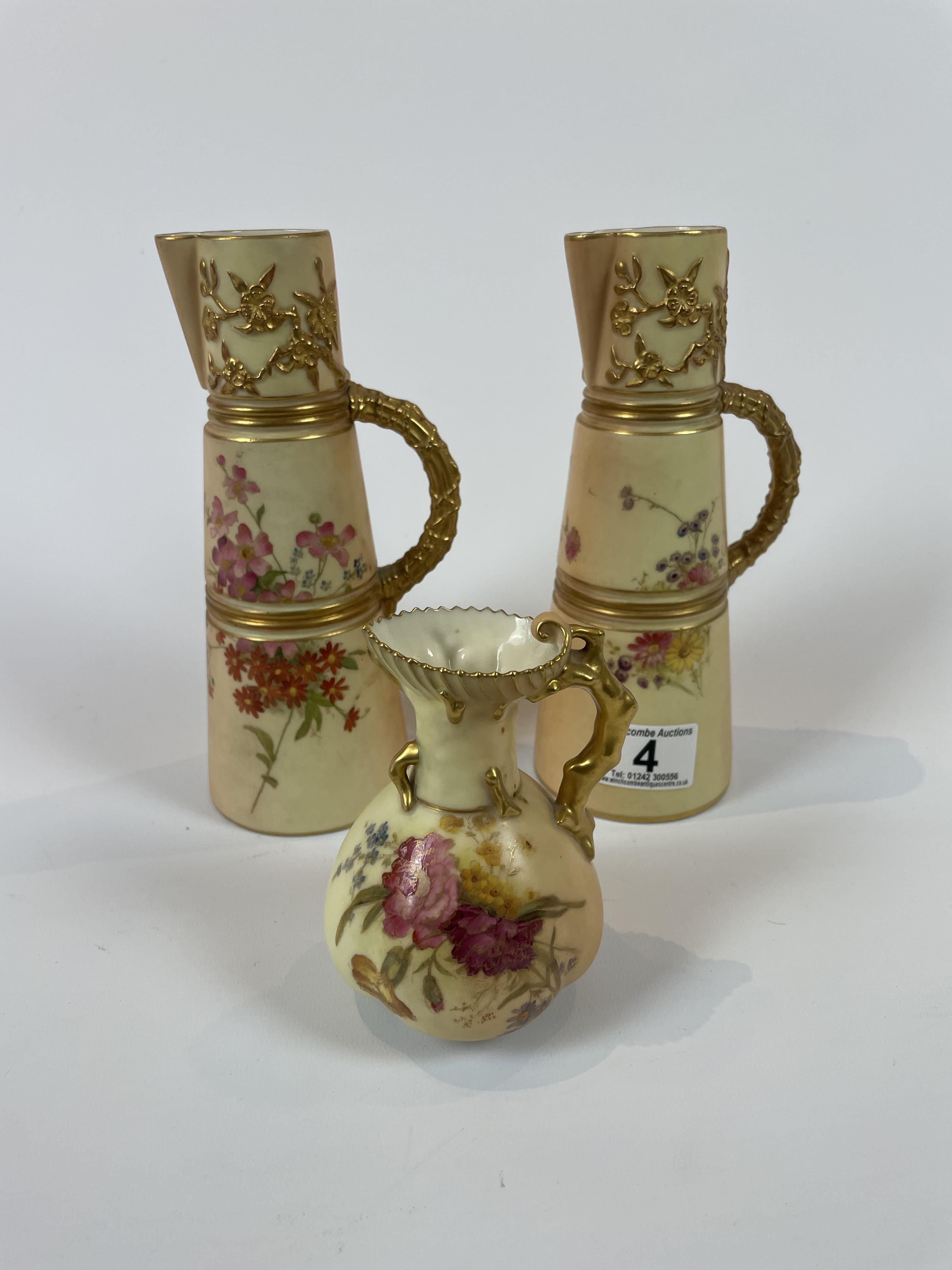 Royal Worcester Blush Ivory 3 jugs