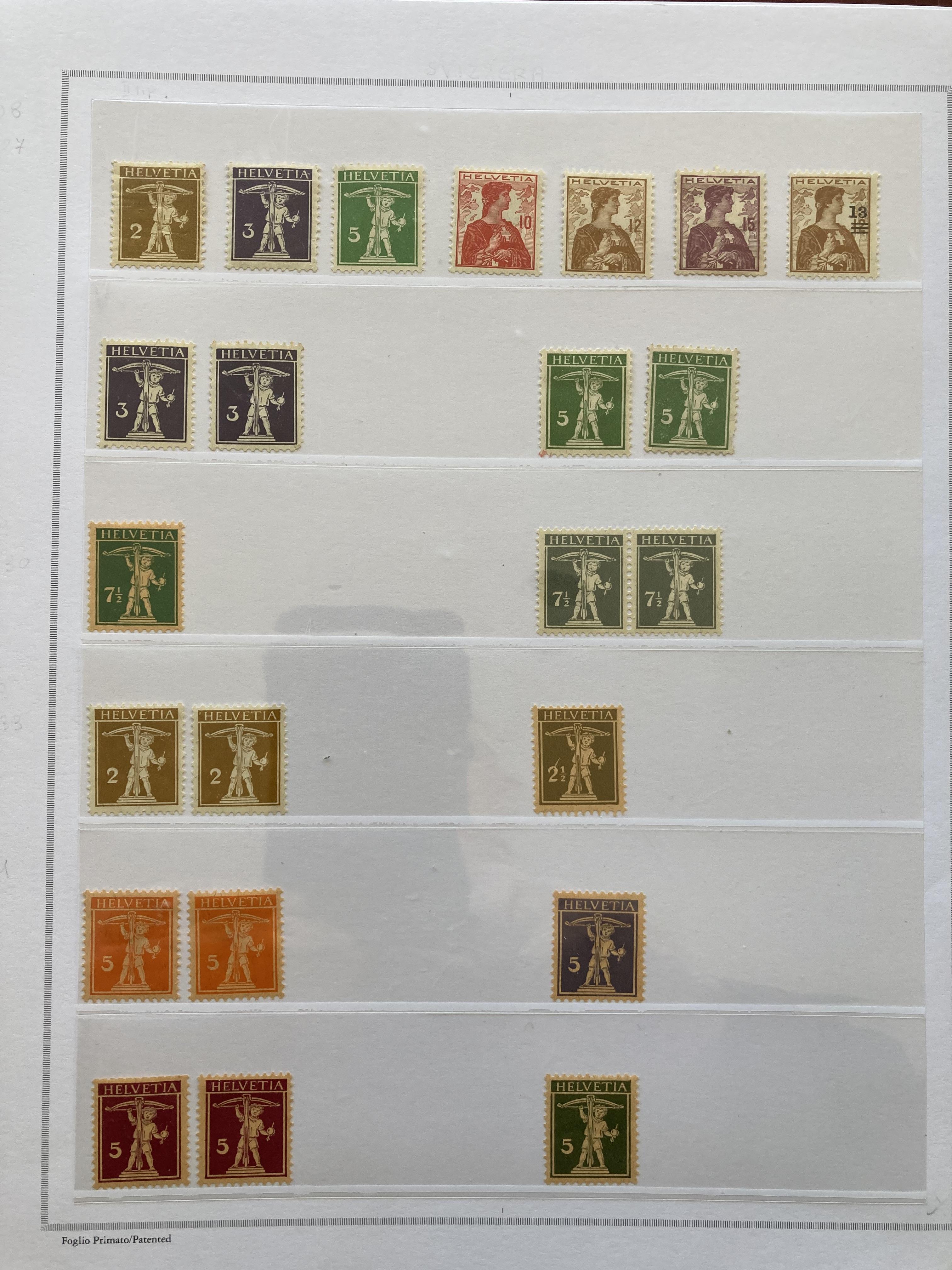 Swiss stamps: Old Francia album with 23 pages of mint definitive. - Image 3 of 23