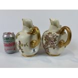 2 Royal Worcester Blush Ivory jugs