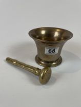 A Early 19th Century Brass Pestle & Mortar
