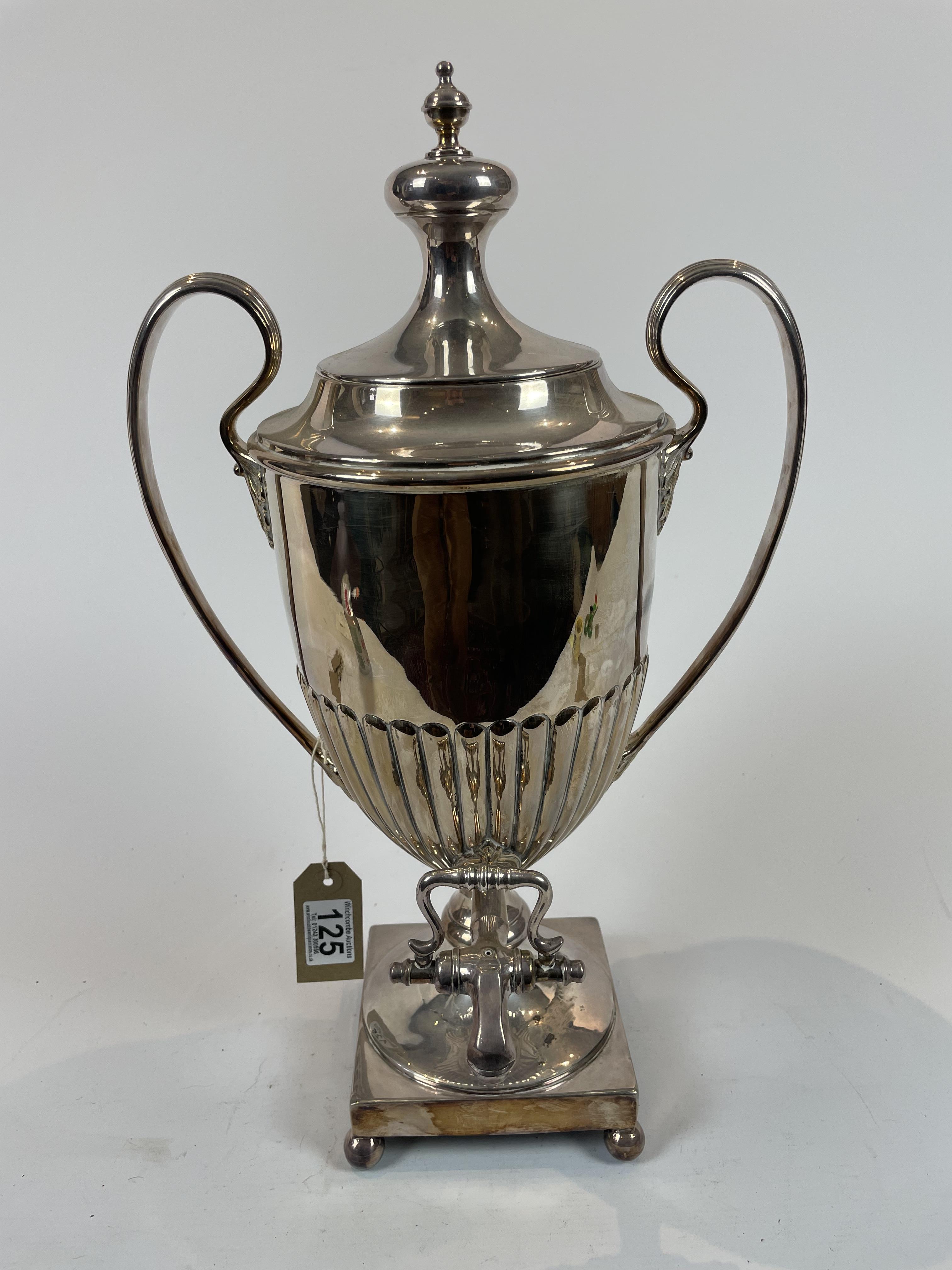 A Large Silver Plated Samovar