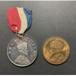 King Edward VIII commemorative medal dated 1937 in extra fine condition plus Coronation medal