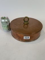 A Circular Copper And Brass Warmer