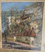 Painting By Tom Pomfret 1920 - 1997. Titled 'La Roque Gageal'