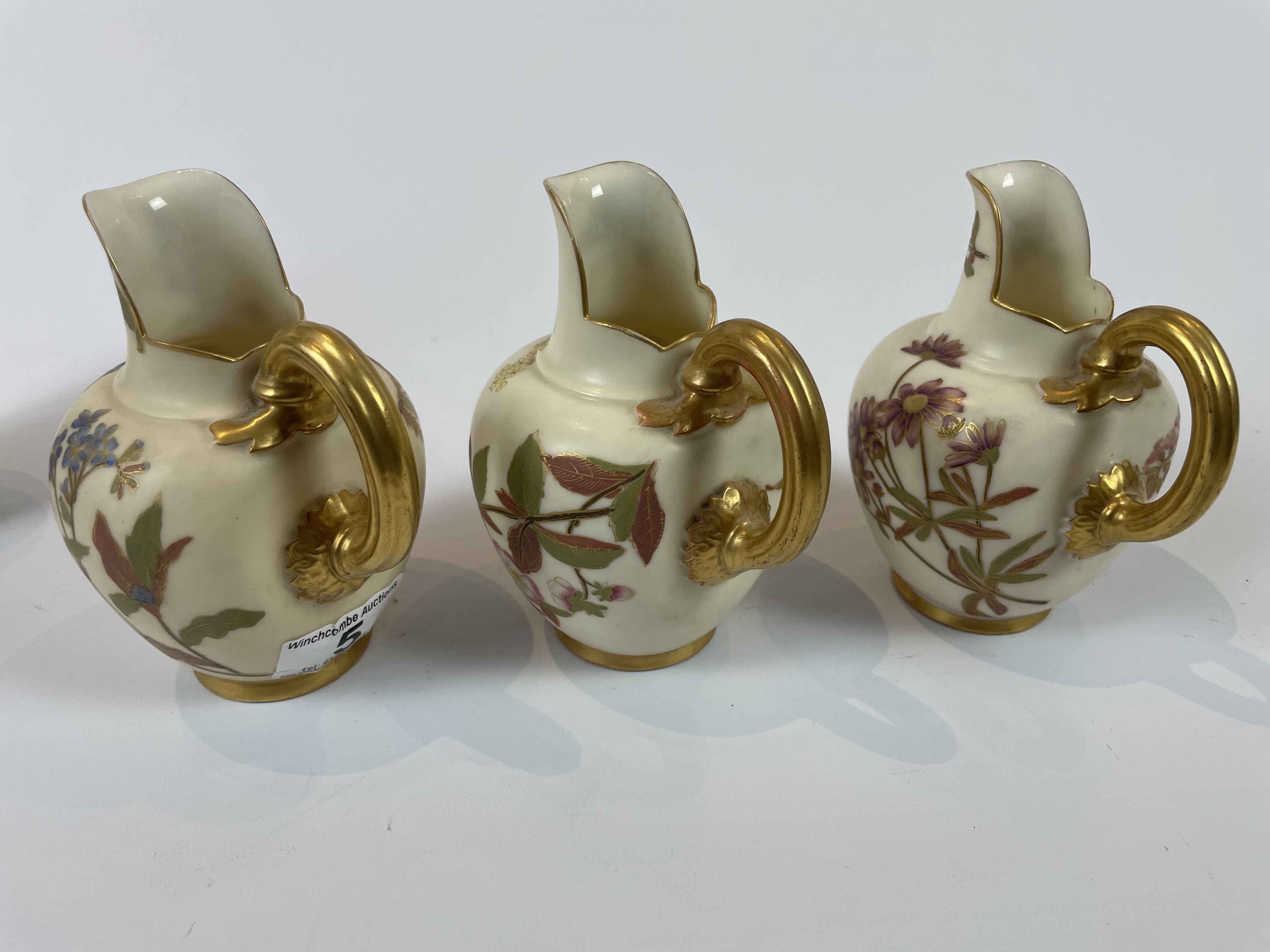 3 Royal Worcester Blush Ivory jugs - Image 3 of 3