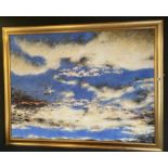 A Large Painted By Oscar Bento 95 'Blue Sky'