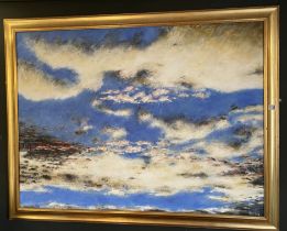 A Large Painted By Oscar Bento 95 'Blue Sky'