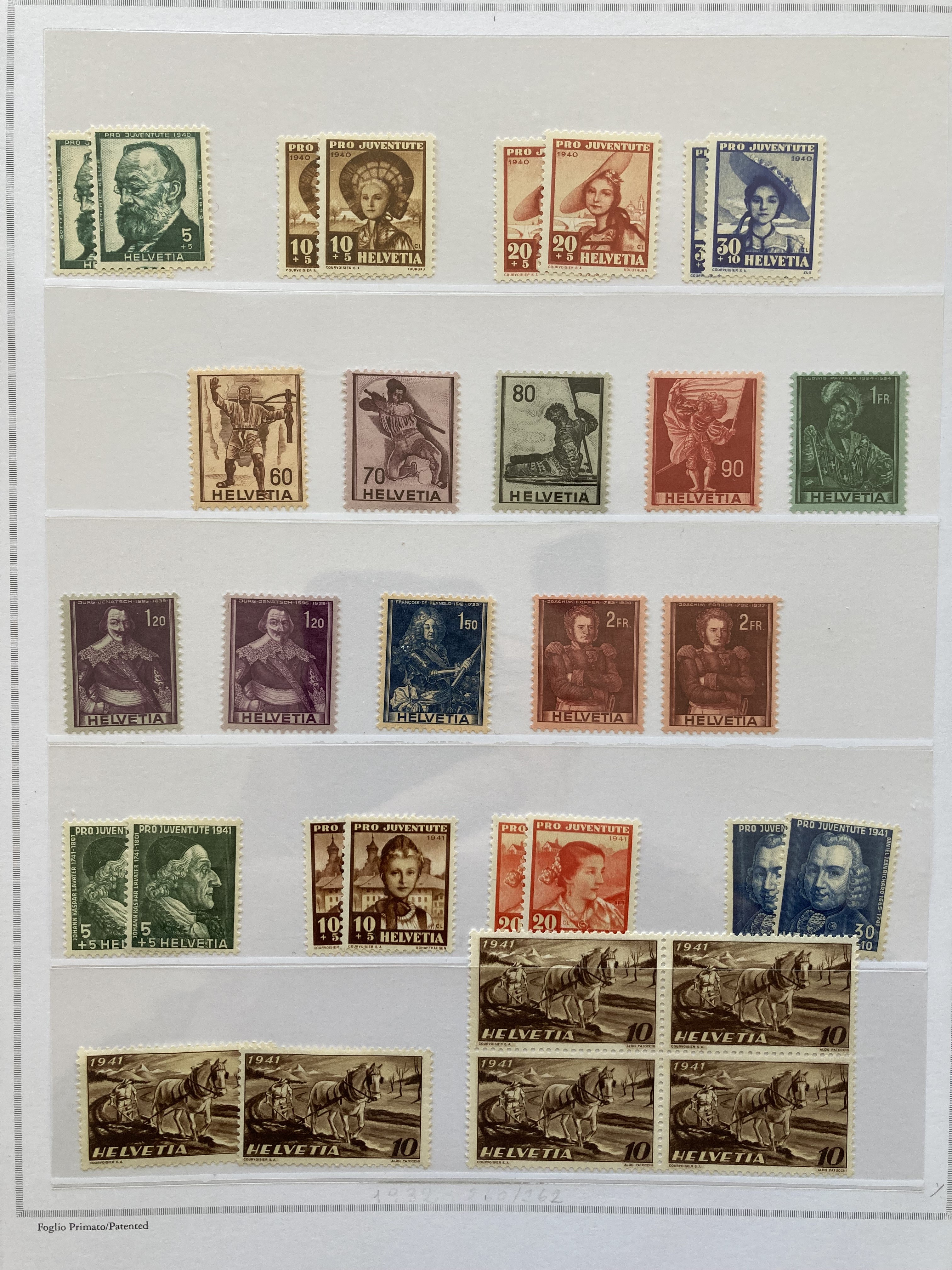 Swiss stamps: Old Francia album with 23 pages of mint definitive. - Image 13 of 23