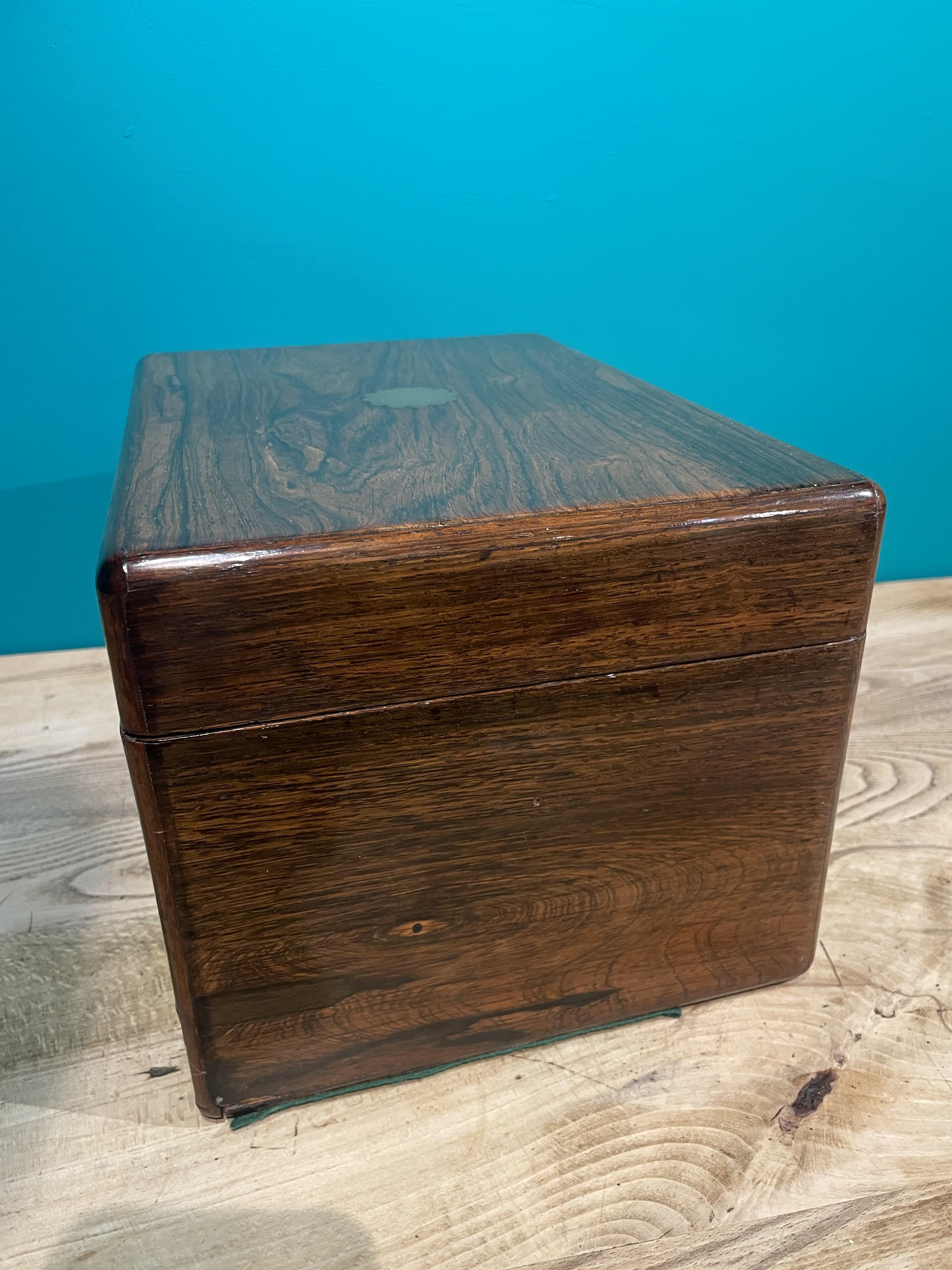 A Rosewood Vanity Box With Silver Lidded Fittings. Dated London 1834 - Image 6 of 9