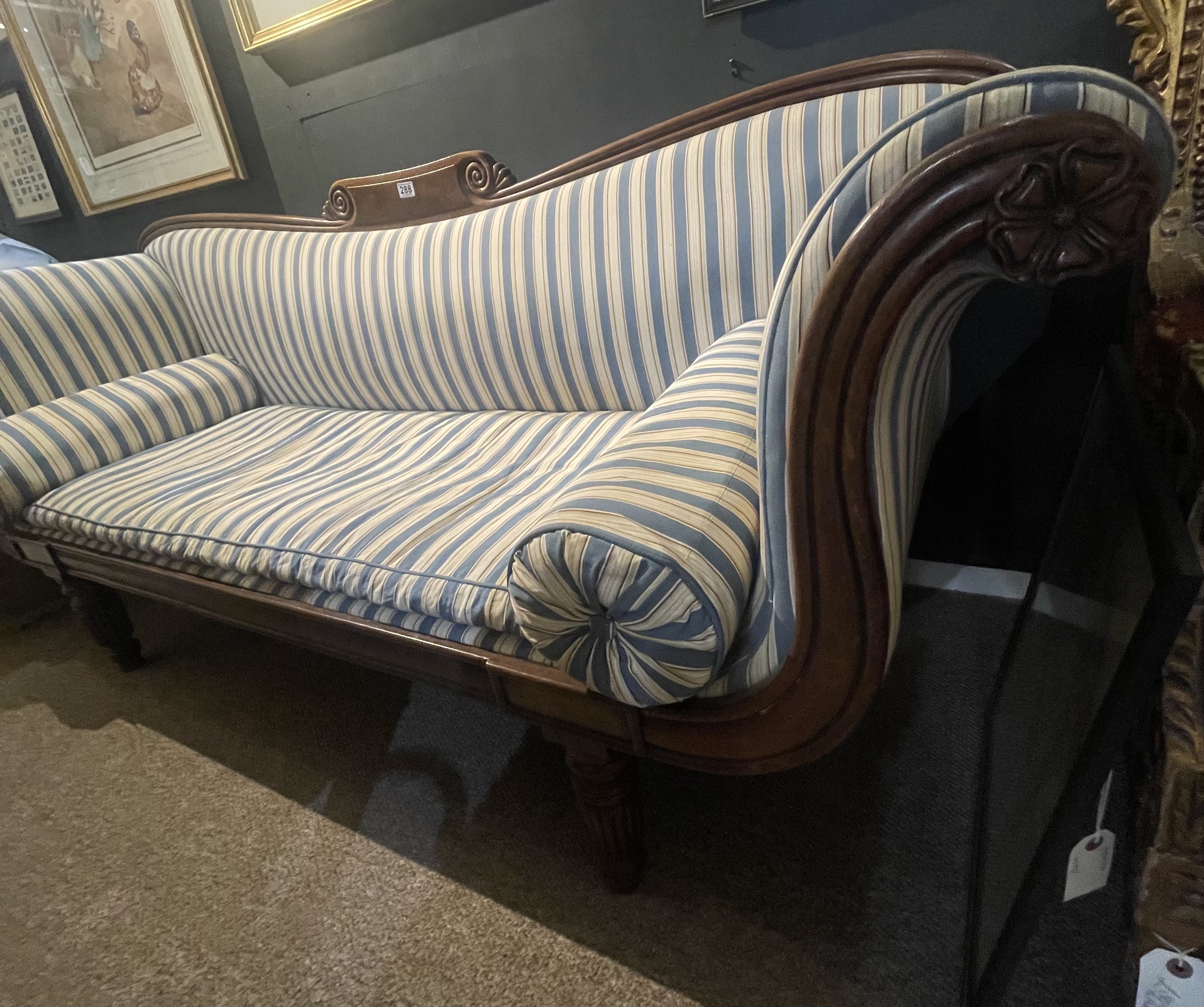 Regency Mahogany Sofa Circa 1810-1820. A Scroll End Sofa On Reeded Legs In The Manner Of Gillows - Image 2 of 3