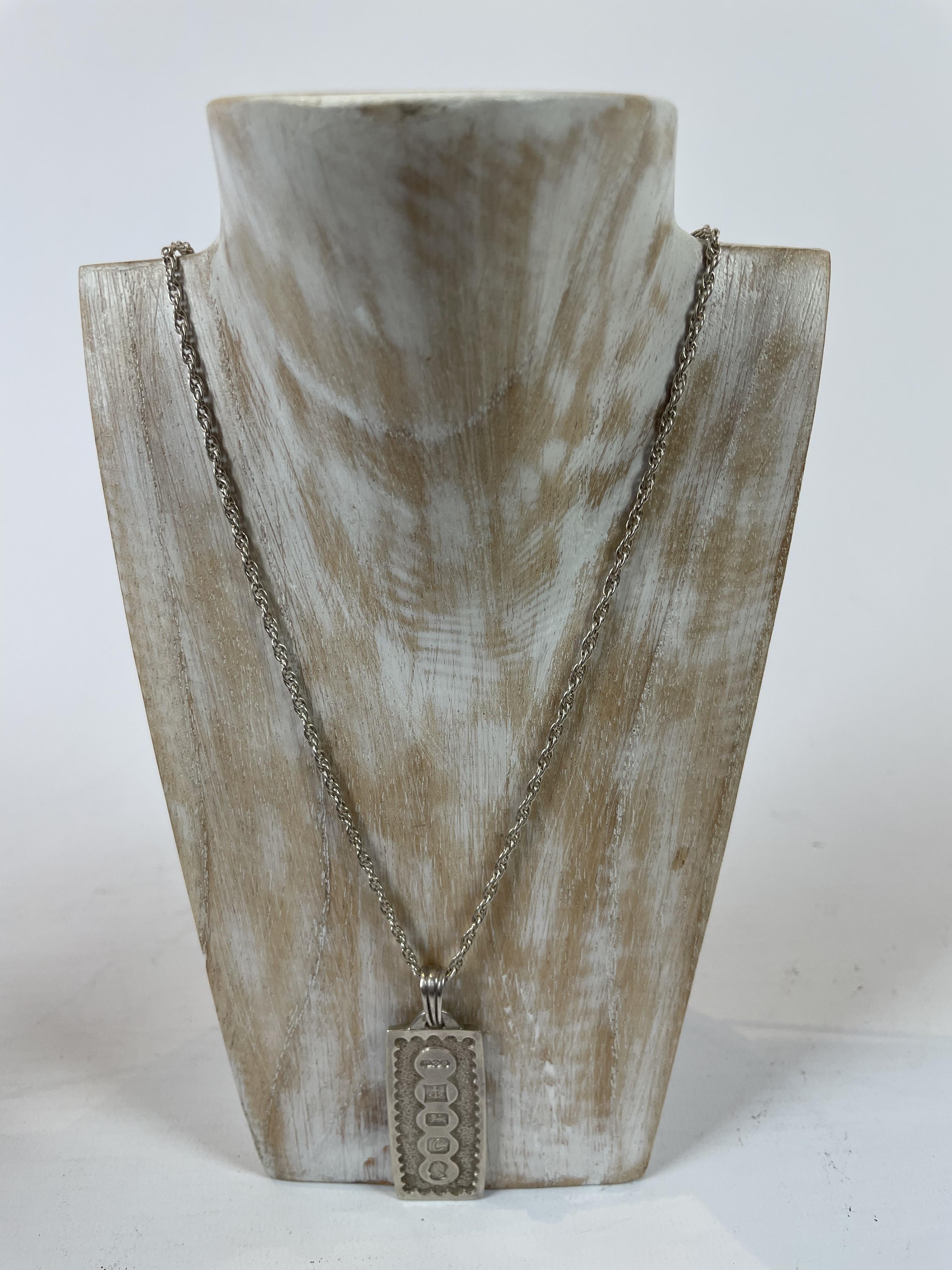 Silver necklace with Egyptian Cartouche dated 1977