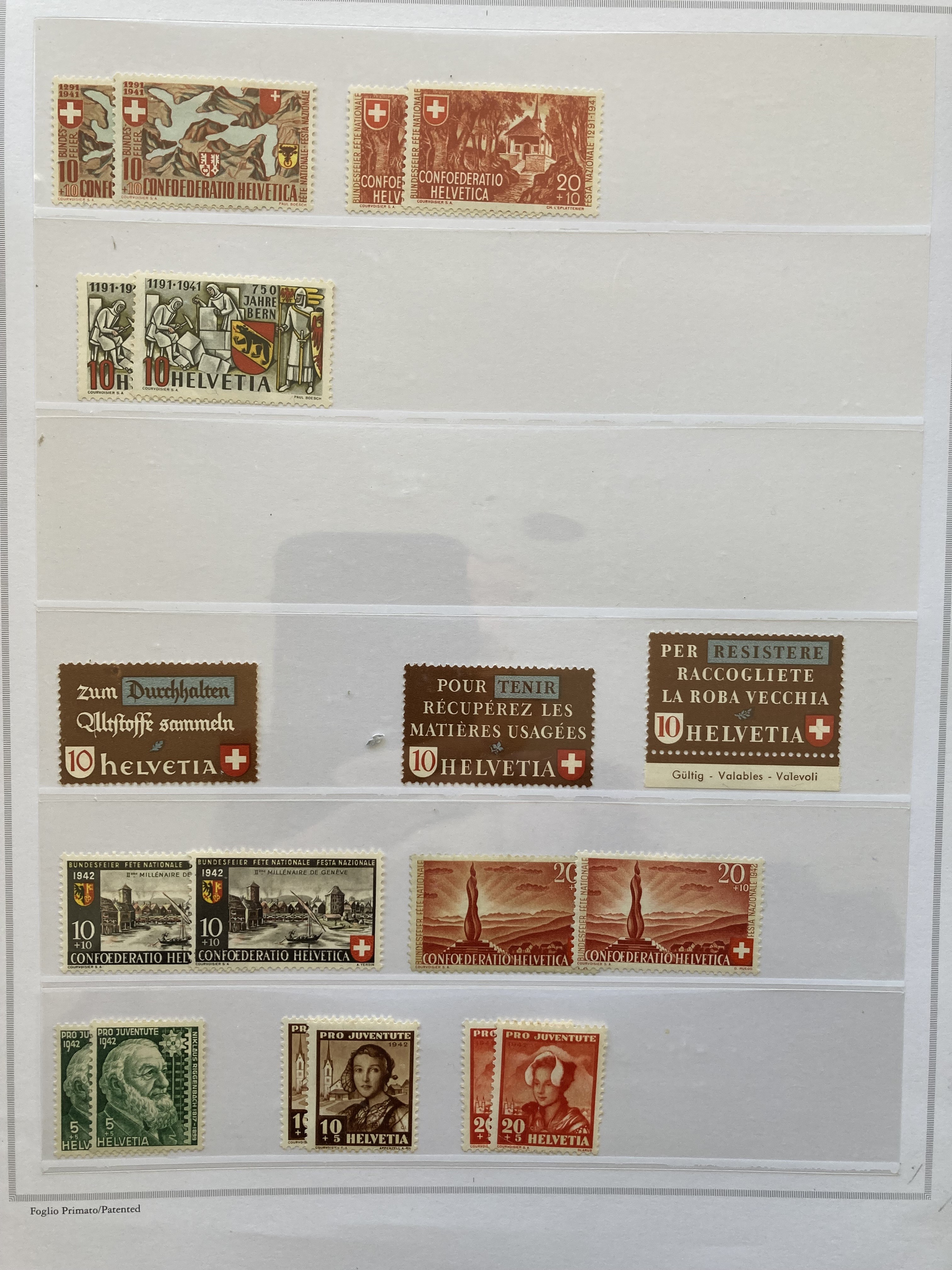 Swiss stamps: Old Francia album with 23 pages of mint definitive. - Image 14 of 23