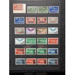 Swiss stamps: Air issues of early 1920s to mid 30s, mint and used on Hagner sheet.