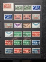 Swiss stamps: Air issues of early 1920s to mid 30s, mint and used on Hagner sheet.