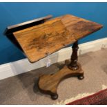 An Early Victorian Rosewood Reading/Music Table With Adjustable Height