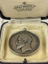Silver Medal Awarded By Prince George Adolph, Germany 1885-1890