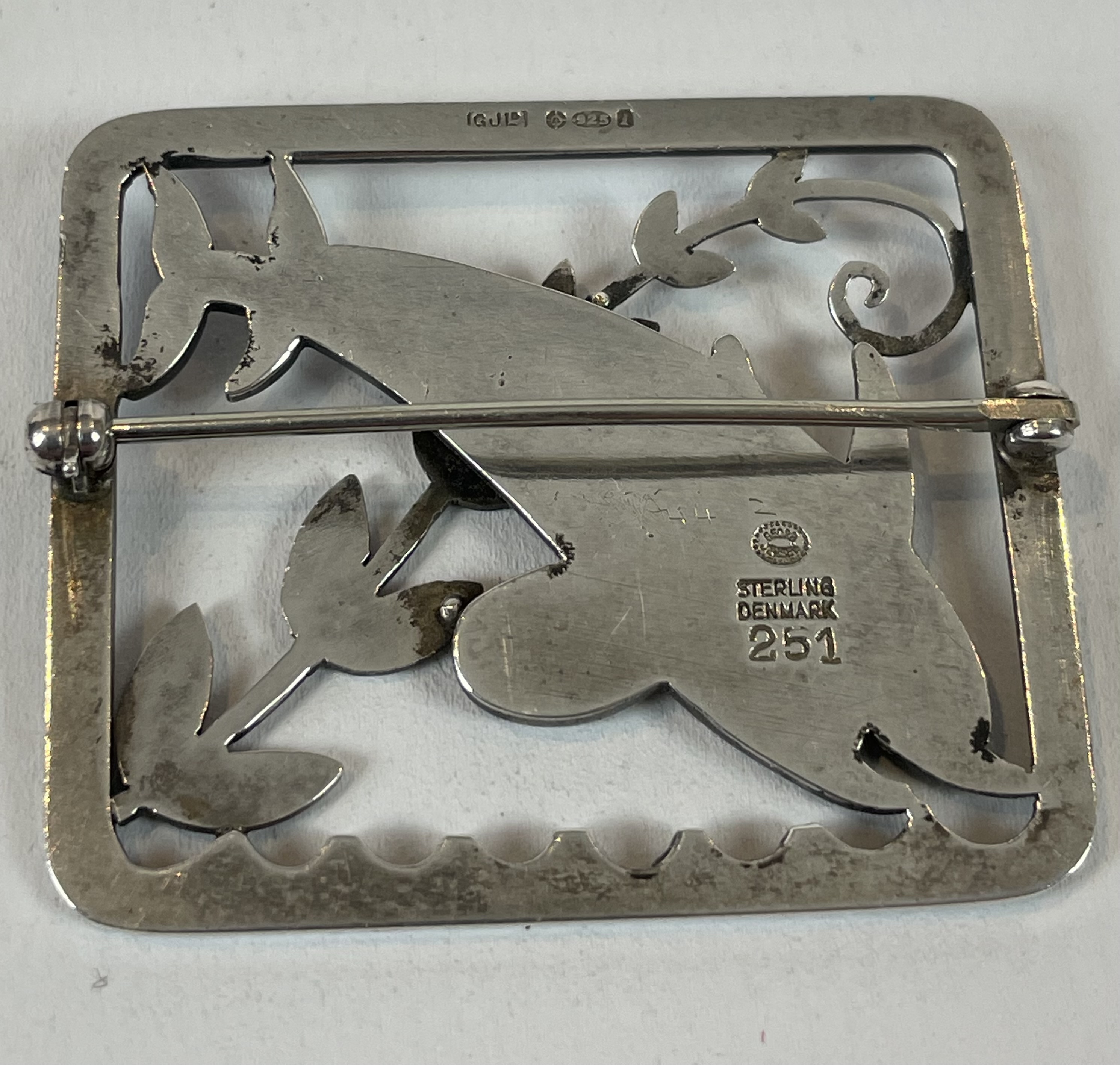 Georg Jensen Silver Dolphin Iconic Brooch No-251 - Image 2 of 2
