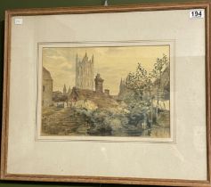 Watercolour Of Canterbury Cathedral By Michael Brockway