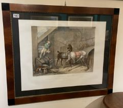 A Pair Of French Horse Prints In Matching Modern Frames