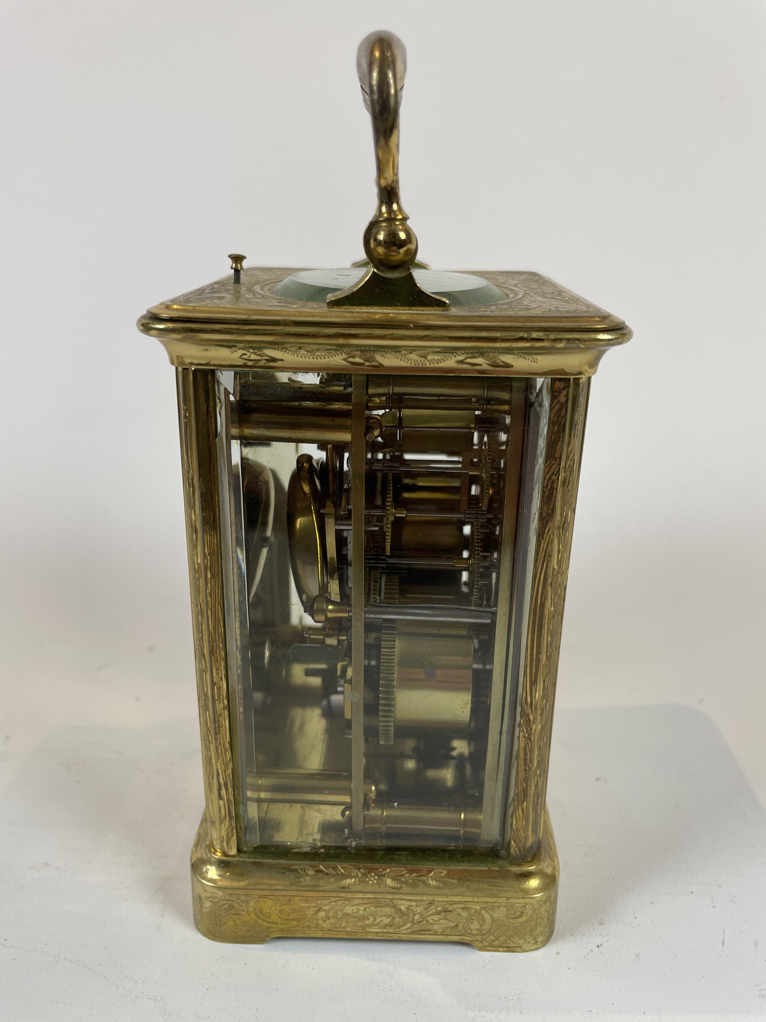 Repeater Carriage Clock with floral design - Image 2 of 2