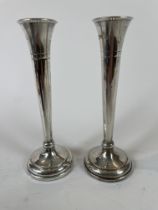 pair of Silver Bud Vases