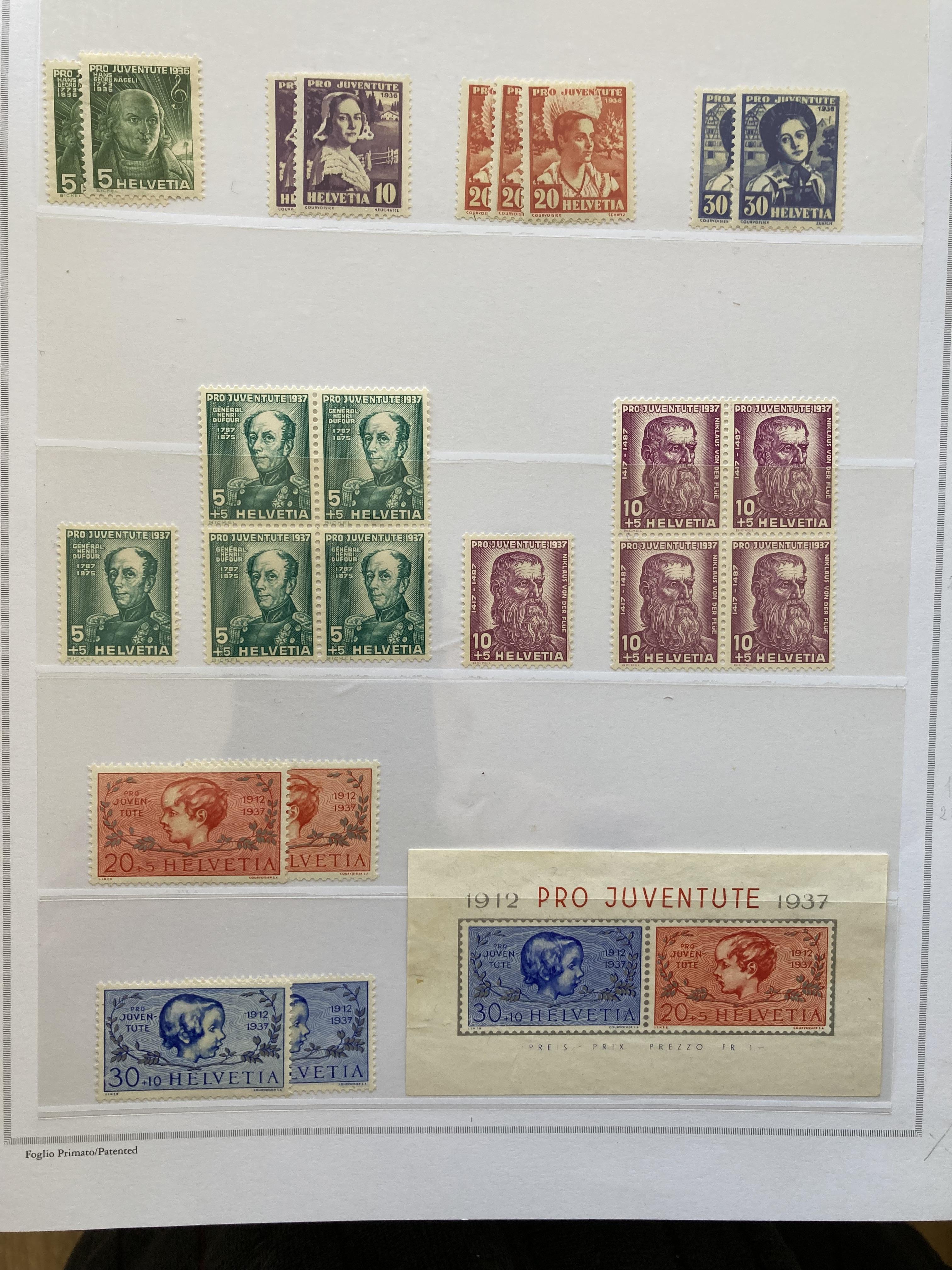 Swiss stamps: Old Francia album with 23 pages of mint definitive. - Image 10 of 23